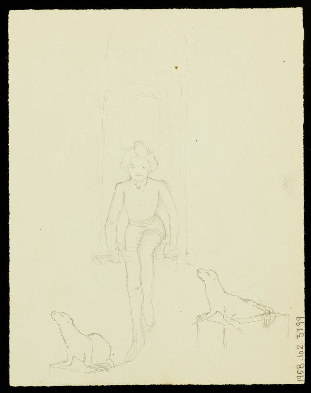 partie d'un ensemble de dessins Trapéziste et otaries 1968.102.3799 Photo Mucem