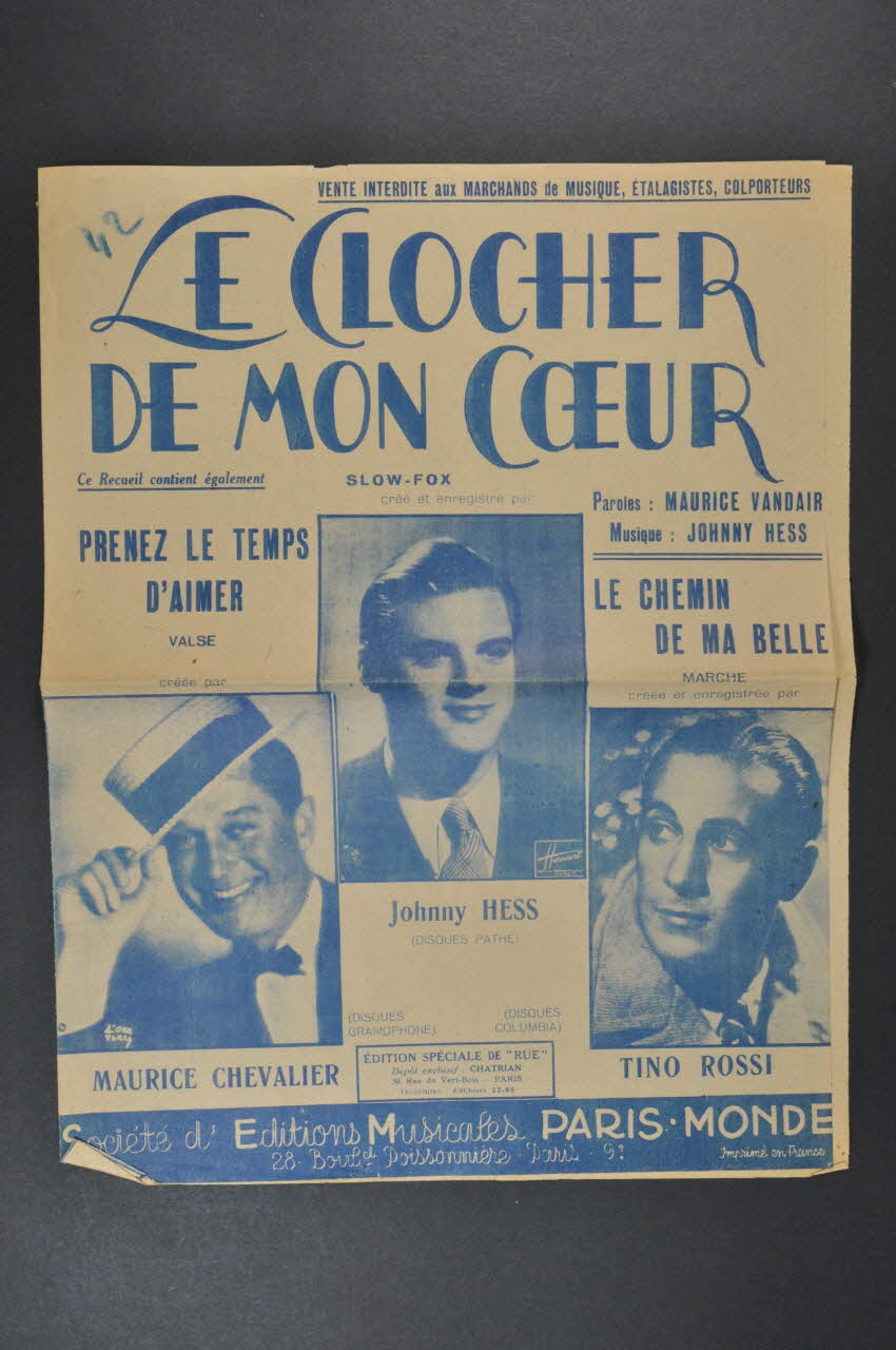 Johnny Hess ; Maurice Vandair ; Paris-Monde; recueil petit format Île-de-France, France 1950 1966.158.150 Photo Mucem