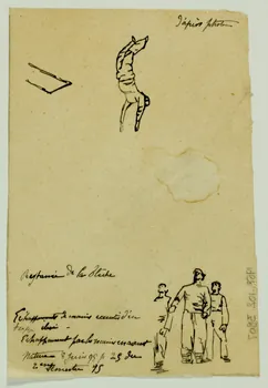 partie d'un ensemble de dessins Echappements de mains exécutés d'un  trapèze élevé 1968.102.3807 Photo Mucem