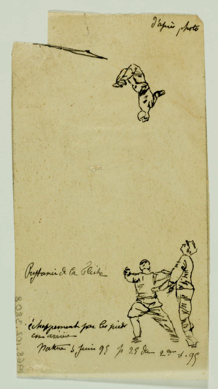 partie d'un ensemble de dessins échappement par les pieds  en arrière 1968.102.3808 Photo Mucem