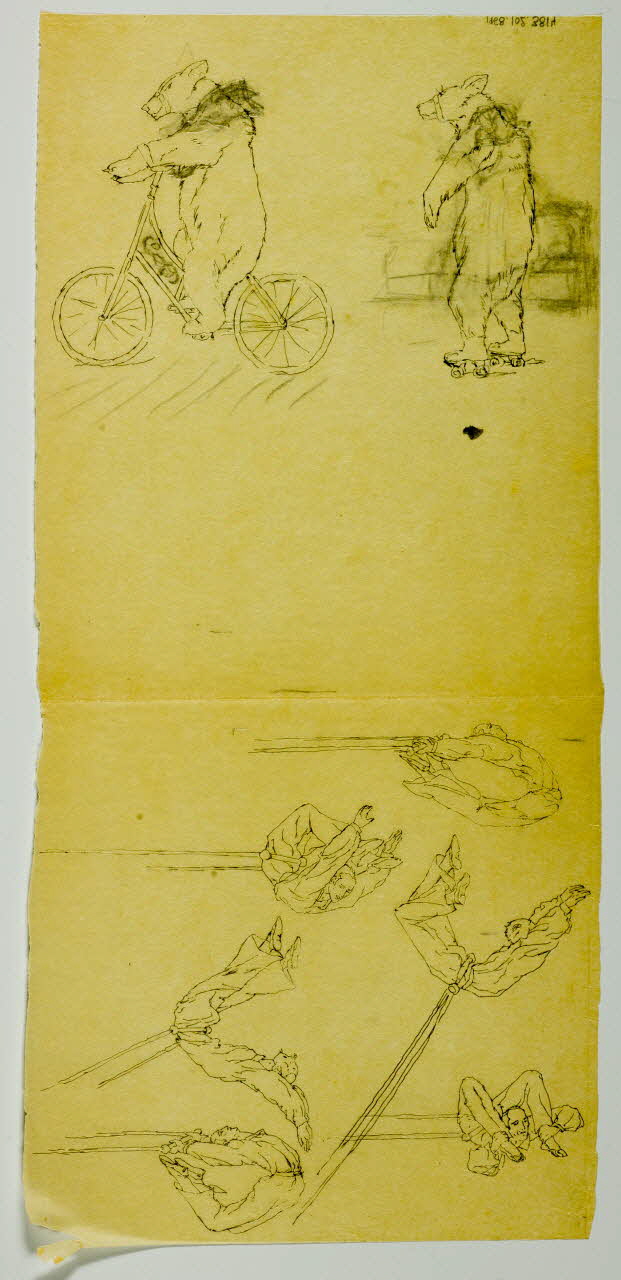 partie d'un ensemble de dessins Trapéziste et ours acrobate 1968.102.3814 Photo Mucem