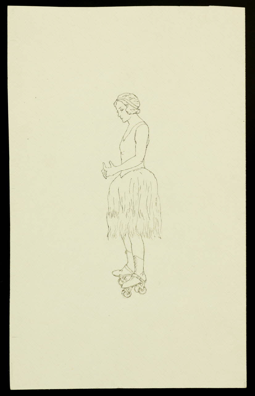 partie d'un ensemble de dessins Patineuse à roulettes 1968.102.3827.1 Photo Mucem