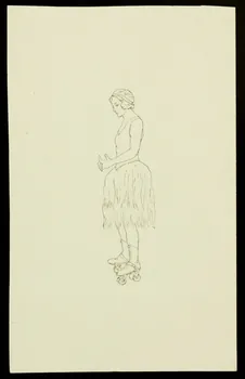 partie d'un ensemble de dessins Patineuse à roulettes 1968.102.3827.1 Photo Mucem