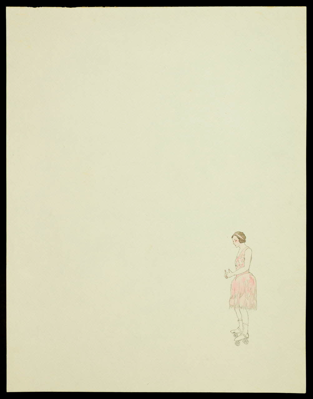 partie d'un ensemble de dessins Femme sur des patins à roulettes 1968.102.3827.2 Photo Mucem