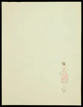 partie d'un ensemble de dessins Femme sur des patins à roulettes 1968.102.3827.2 Photo Mucem