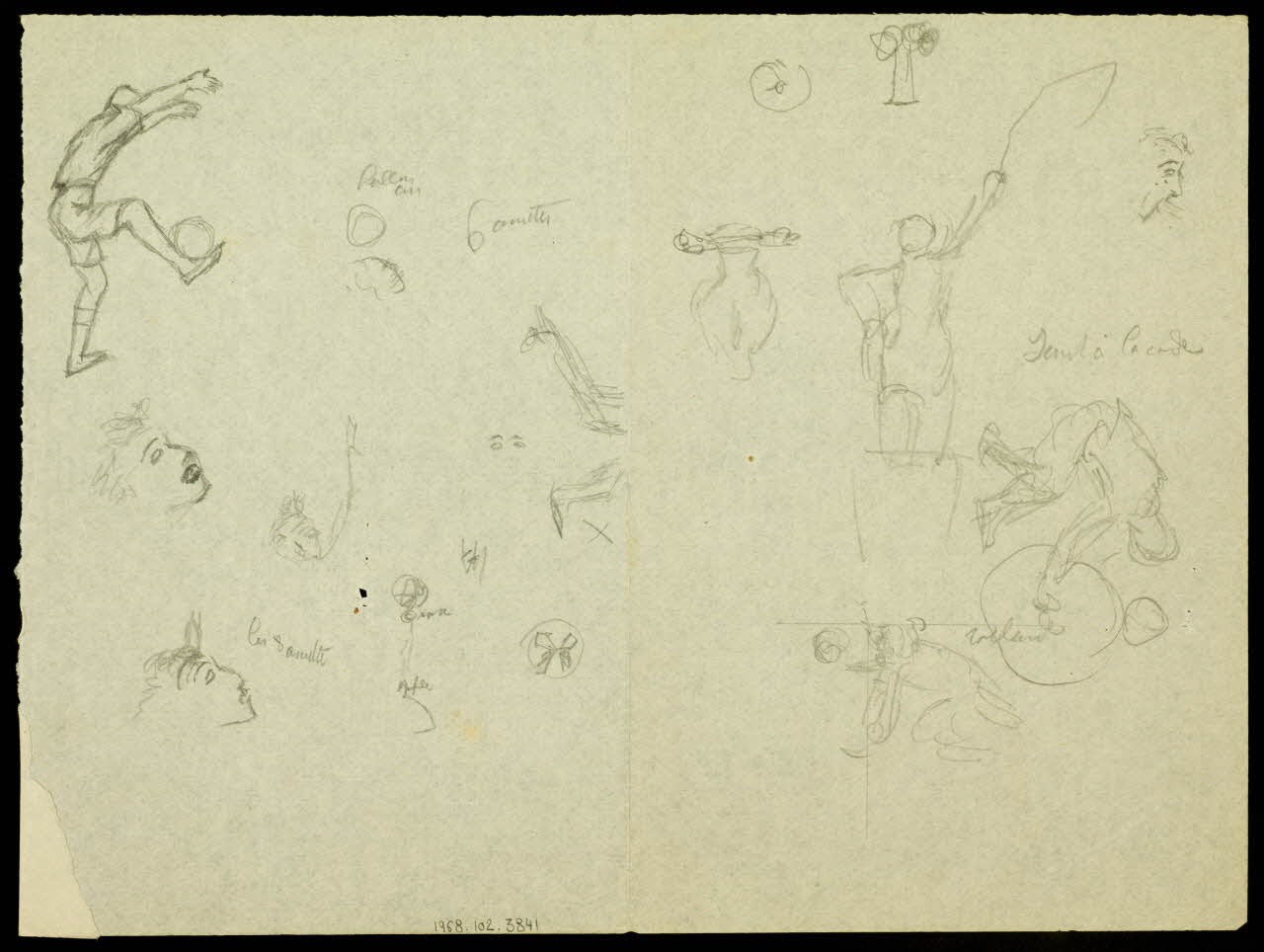 partie d'un ensemble de dessins Saut à la corde 1968.102.3841 Photo Mucem