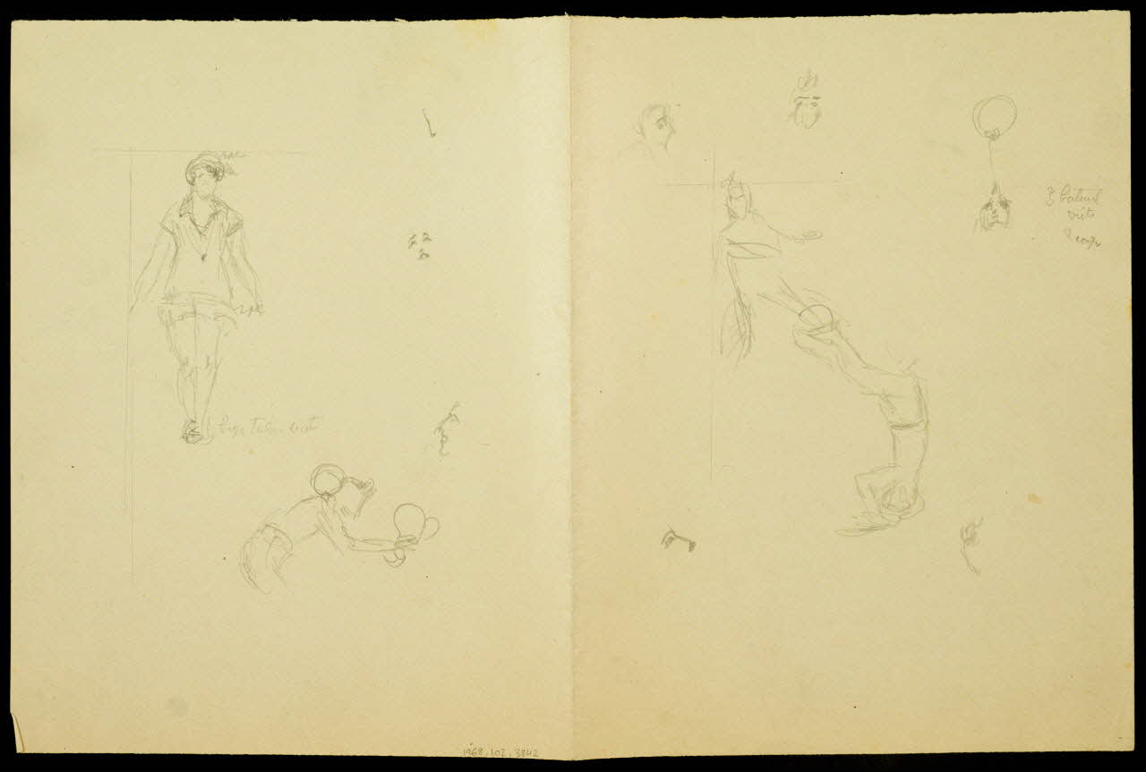 partie d'un ensemble de dessins Ebauches d'acrobates 1968.102.3842 Photo Mucem