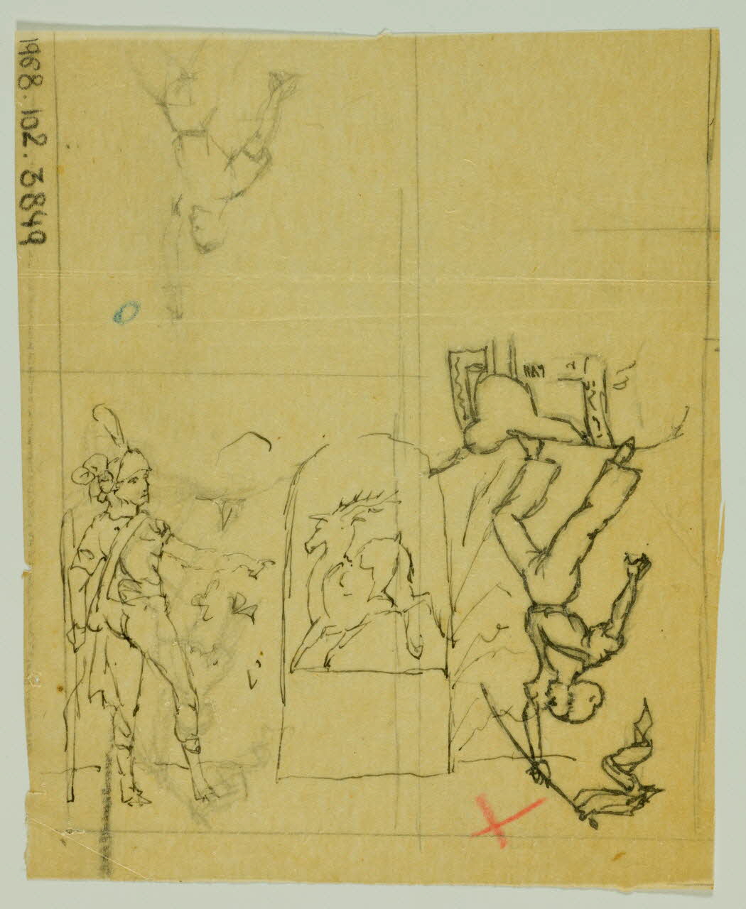 partie d'un ensemble de dessins Esquisse d'artiste de cirque 1968.102.3849 Photo Mucem