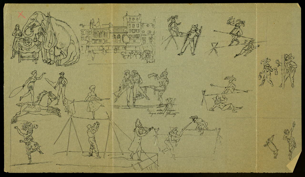 partie d'un ensemble de dessins Artistes de cirque 1968.102.3856 Photo Mucem