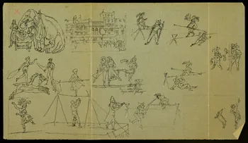 partie d'un ensemble de dessins Artistes de cirque 1968.102.3856 Photo Mucem