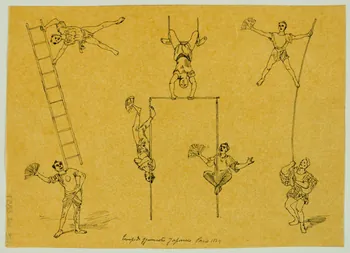 partie d'un ensemble de dessins Troupe de gymnastes japonais Paris 1884 1968.102.3857 Photo Mucem