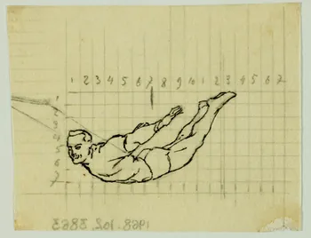 partie d'un ensemble de dessins Acrobate en vol 1968.102.3863  Photo Mucem