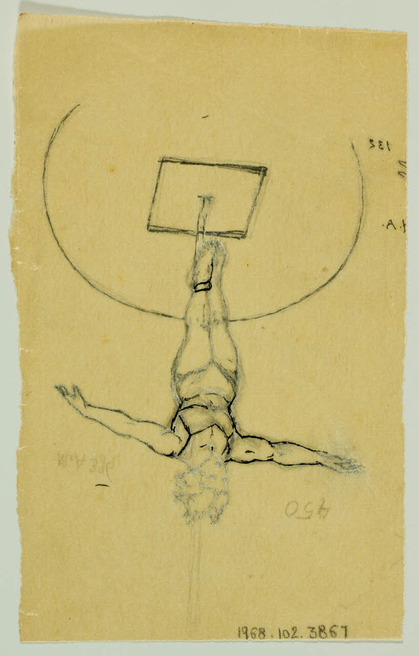 partie d'un ensemble de dessins Artiste de cirque suspendue 1968.102.3867 Photo Mucem
