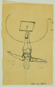 partie d'un ensemble de dessins Artiste de cirque suspendue 1968.102.3867 Photo Mucem