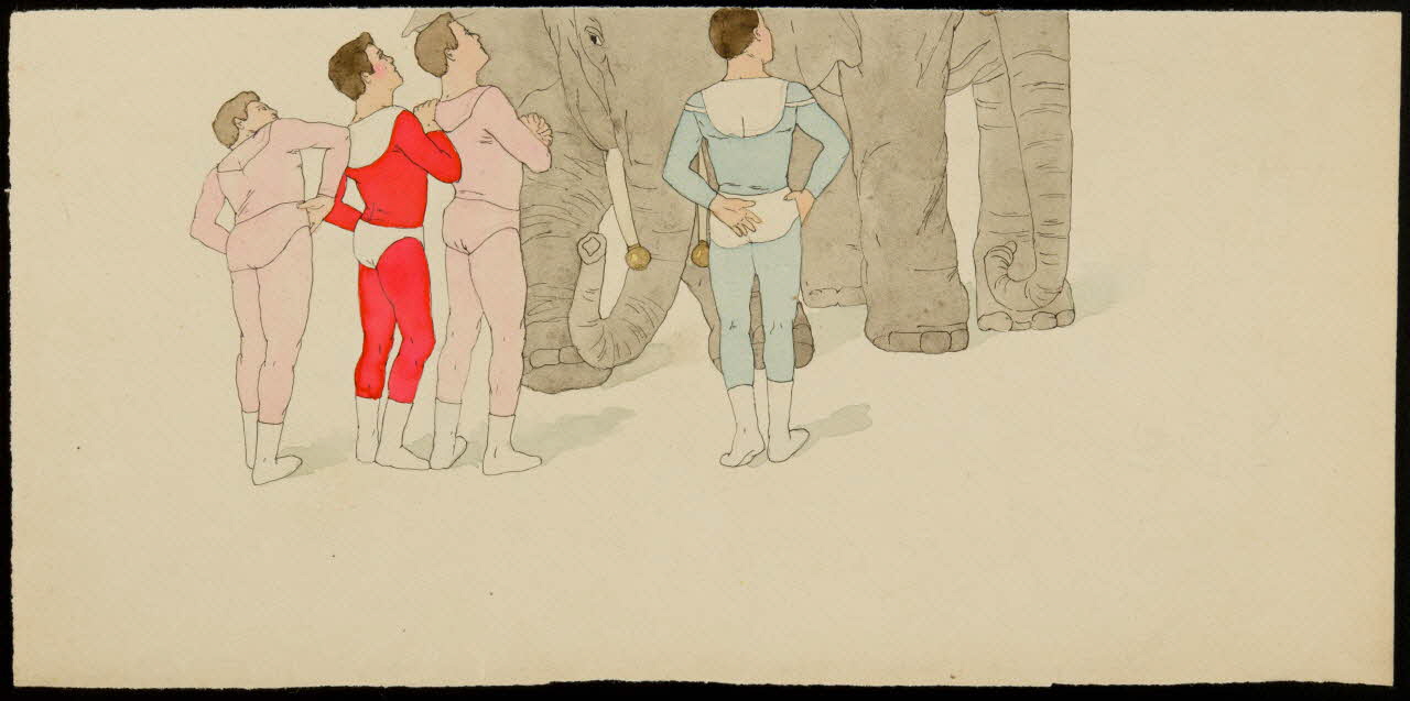 partie d'un ensemble de dessins Acrobates et éléphants 1968.102.3895 Photo Mucem