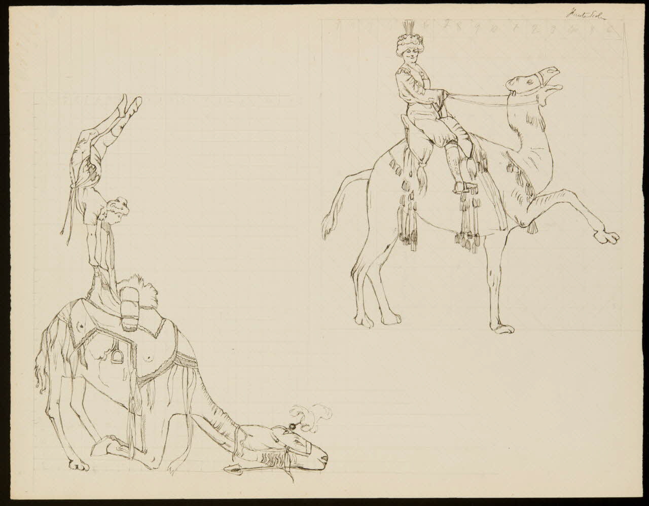 partie d'un ensemble de dessins Haute école 1968.102.392.1 Photo Mucem