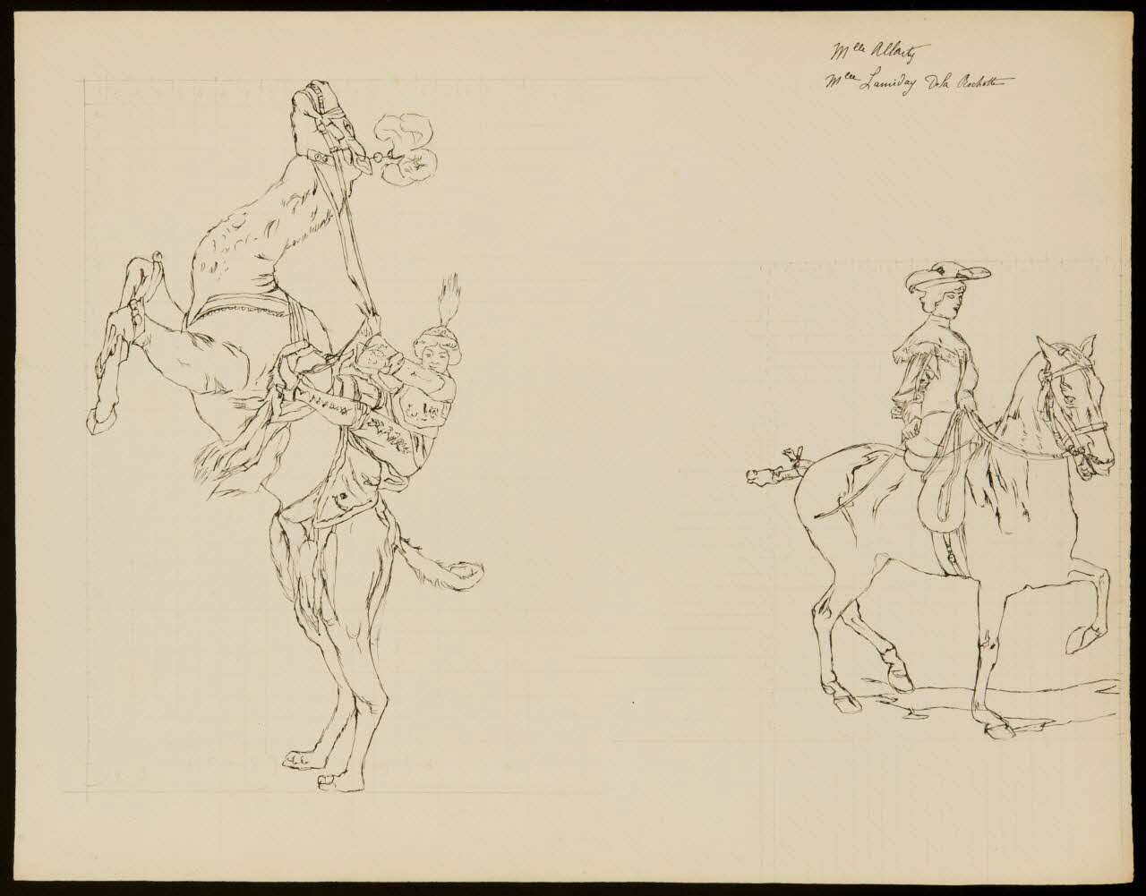 partie d'un ensemble de dessins Mlle Allarty  Mlle Lamiday De la Rochette 1968.102.392.2 Photo Mucem