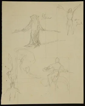 partie d'un ensemble de dessins Figures acrobatiques 1968.102.3924  Photo Mucem