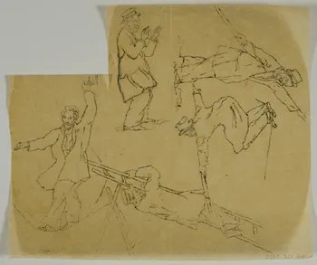 partie d'un ensemble de dessins Equilibriste 1968.102.3925  Photo Mucem