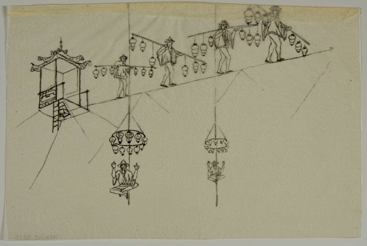 partie d'un ensemble de dessins Funambules 1968.102.3928 Photo Mucem