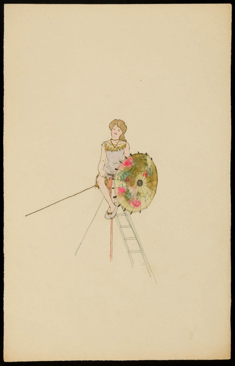 partie d'un ensemble de dessins Funambule assise sur un perchoir 1968.102.3941 Photo Mucem