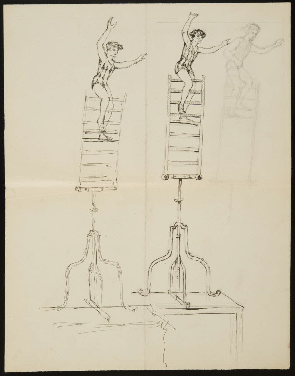 partie d'un ensemble de dessins Numéro d'équilibriste 1968.102.3945.5 Photo Mucem