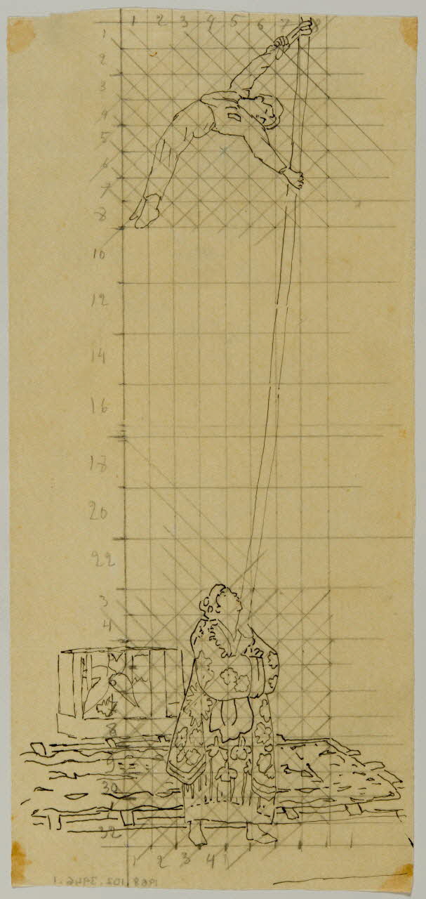 partie d'un ensemble de dessins Numéro d'équilibriste 1968.102.3946.1 Photo Mucem