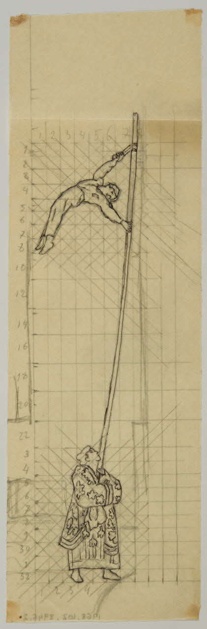 partie d'un ensemble de dessins Numéro d'équilibriste 1968.102.3946.2 Photo Mucem
