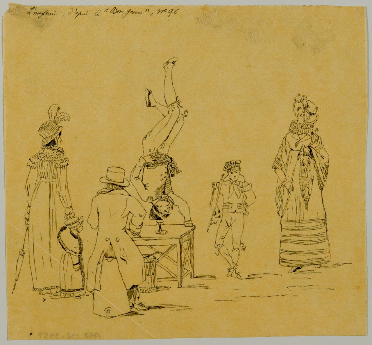 partie d'un ensemble de dessins Troupe de cirque en représentation 1968.102.3957 Photo Mucem