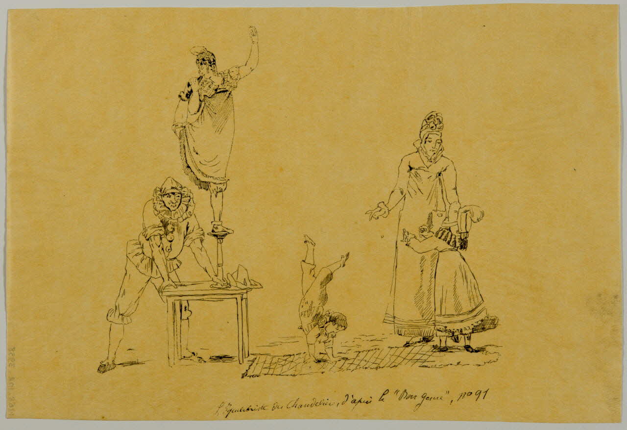 partie d'un ensemble de dessins "L'équilibriste du chandelier, d'après le "Bon genre"", N°91 1968.102.3958 Photo Mucem