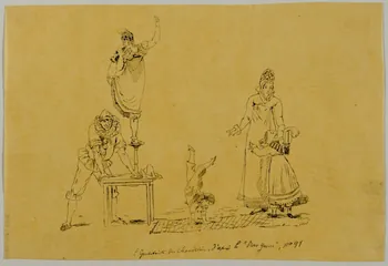 partie d'un ensemble de dessins "L'équilibriste du chandelier, d'après le "Bon genre"", N°91 1968.102.3958 Photo Mucem