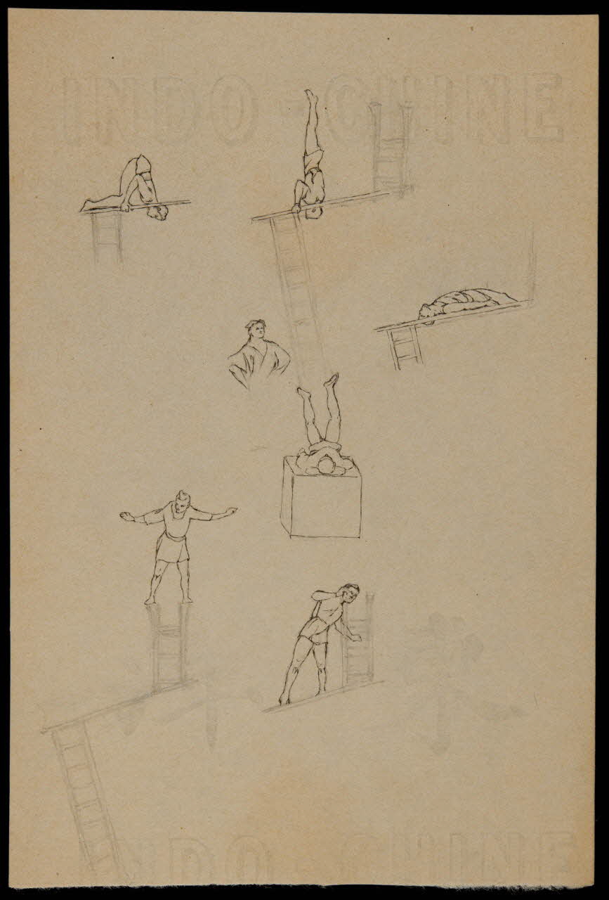 partie d'un ensemble de dessins Numéro d'équilibriste 1968.102.3959 Photo Mucem