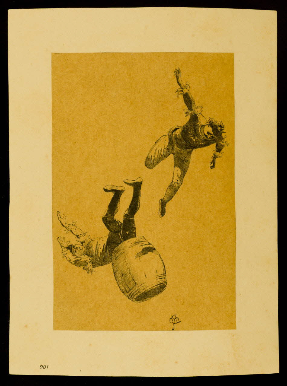 partie d'un ensemble de dessins Hommes tombant avec un tonneau 1968.102.3960 Photo Mucem