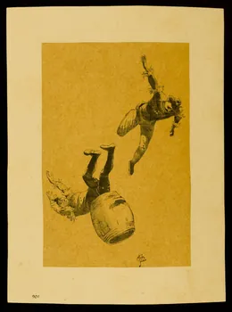 partie d'un ensemble de dessins Hommes tombant avec un tonneau 1968.102.3960 Photo Mucem