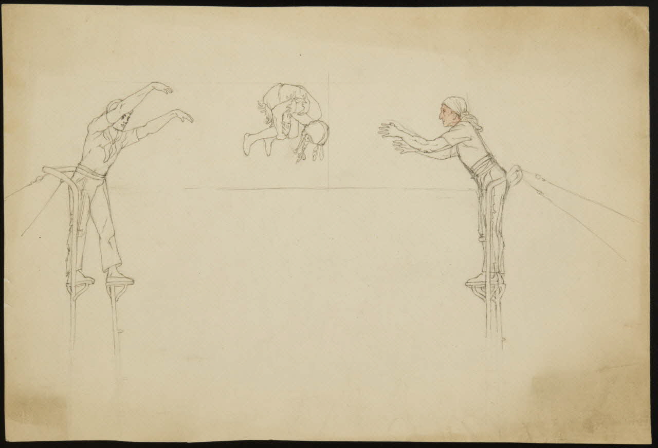 partie d'un ensemble de dessins Numéro d'acrobates 1968.102.3963 Photo Mucem