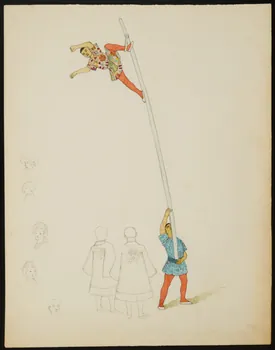partie d'un ensemble de dessins Numéro d'acrobates 1968.102.3968  Photo Mucem