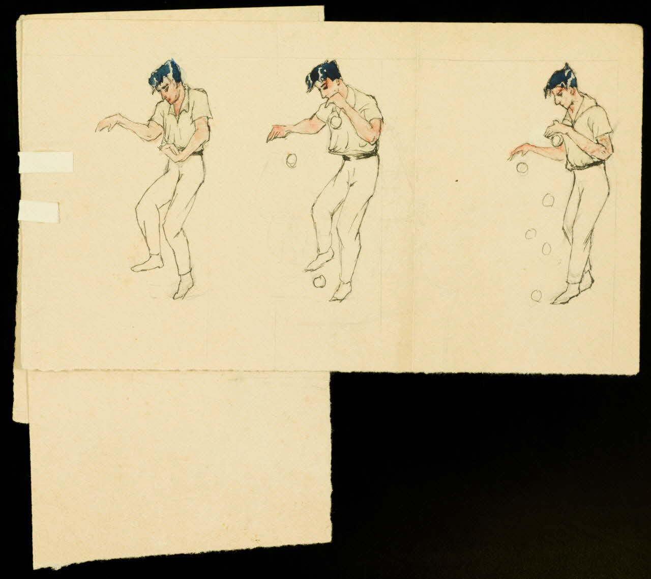 partie d'un ensemble de dessins Jongleur 1968.102.3970.1 Photo Mucem