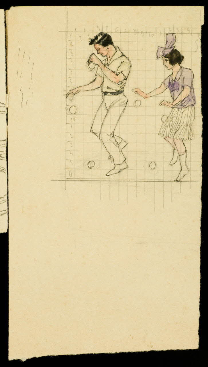 partie d'un ensemble de dessins Jongleurs 1968.102.3970.2 Photo Mucem