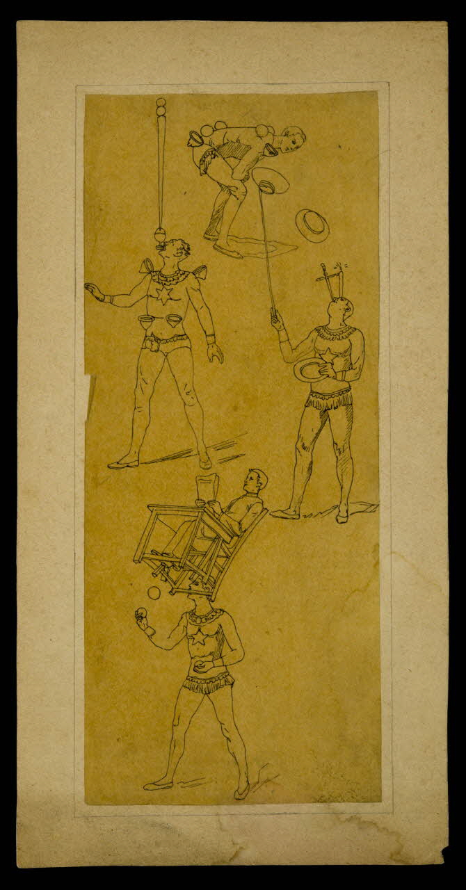 partie d'un ensemble de dessins Jongleurs et acrobates 1968.102.3983 Photo Mucem