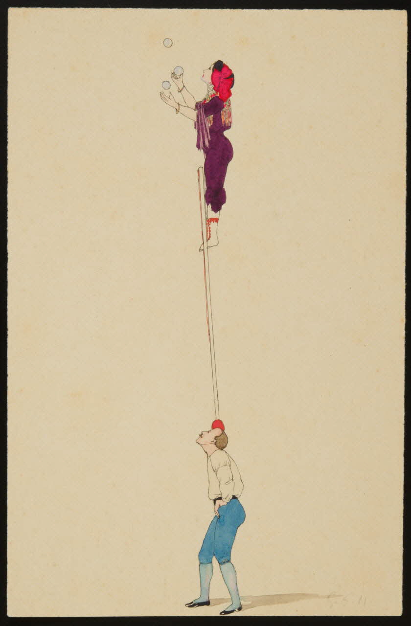 partie d'un ensemble de dessins Numéro de jongleurs 1968.102.3990 Photo Mucem