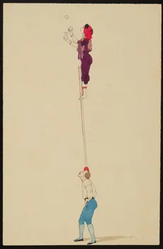 partie d'un ensemble de dessins Numéro de jongleurs 1968.102.3990 Photo Mucem