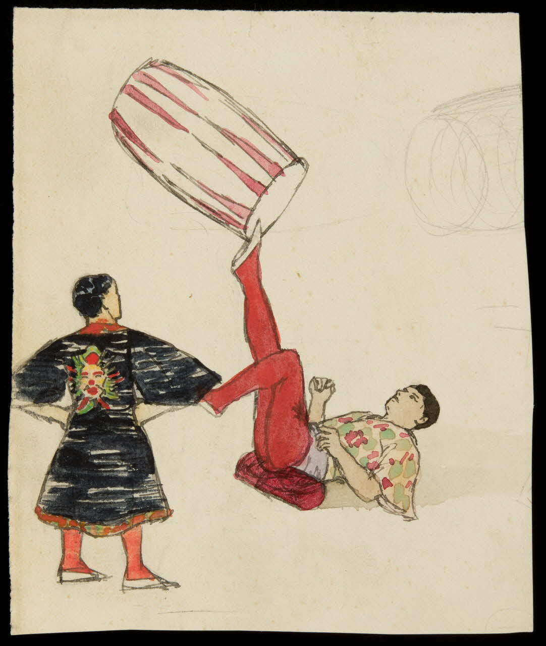 partie d'un ensemble de dessins Numéro de cirque 1968.102.3998 Photo Mucem