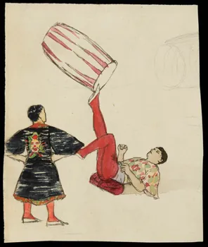 partie d'un ensemble de dessins Numéro de cirque 1968.102.3998 Photo Mucem