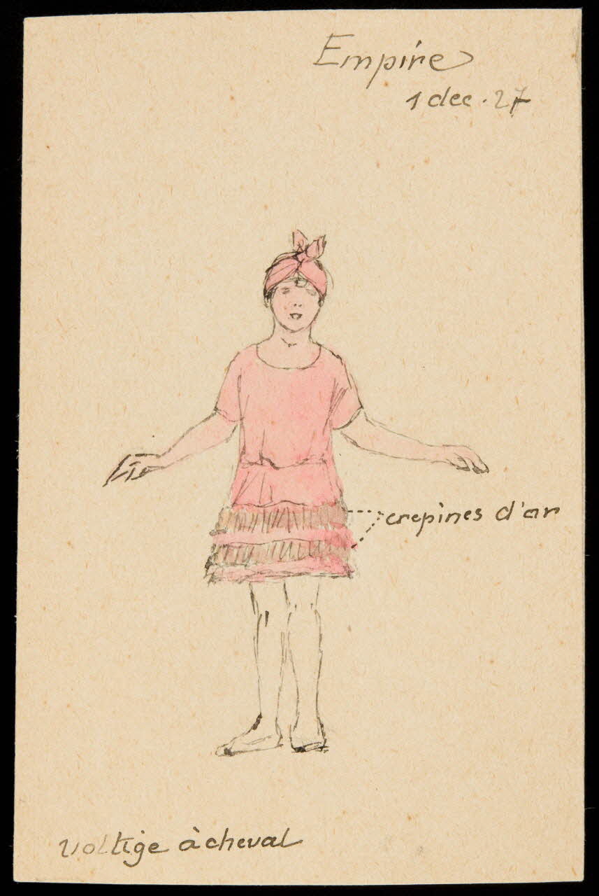 partie d'un ensemble de dessins Empire  1 dec. 27  Voltige à cheval 1968.102.4021 Photo Mucem