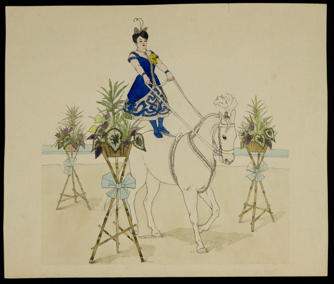 partie d'un ensemble de dessins Numéro équestre féminin 1968.102.4032 Photo Mucem