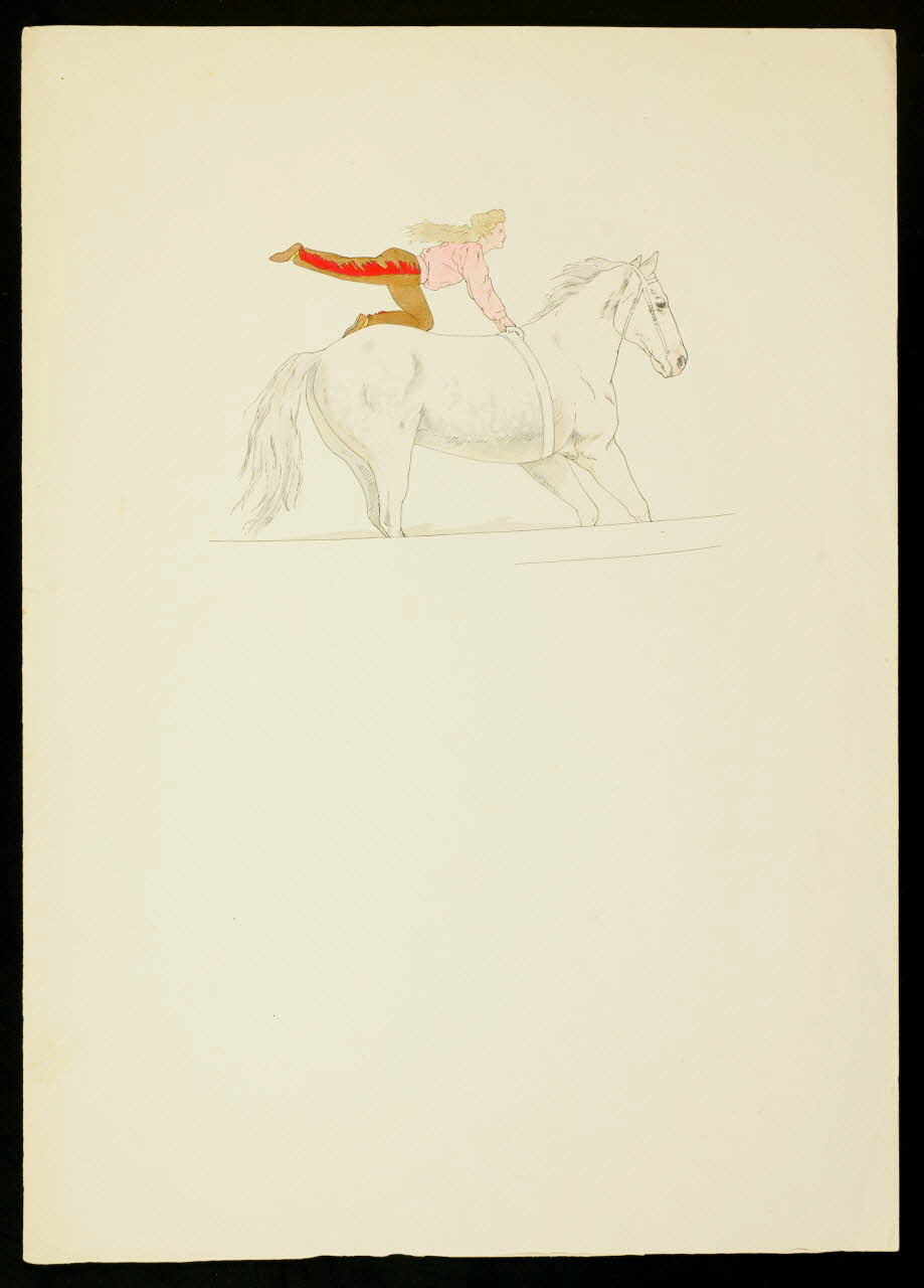 partie d'un ensemble de dessins Numéro équestre féminin 1968.102.4034 Photo Mucem
