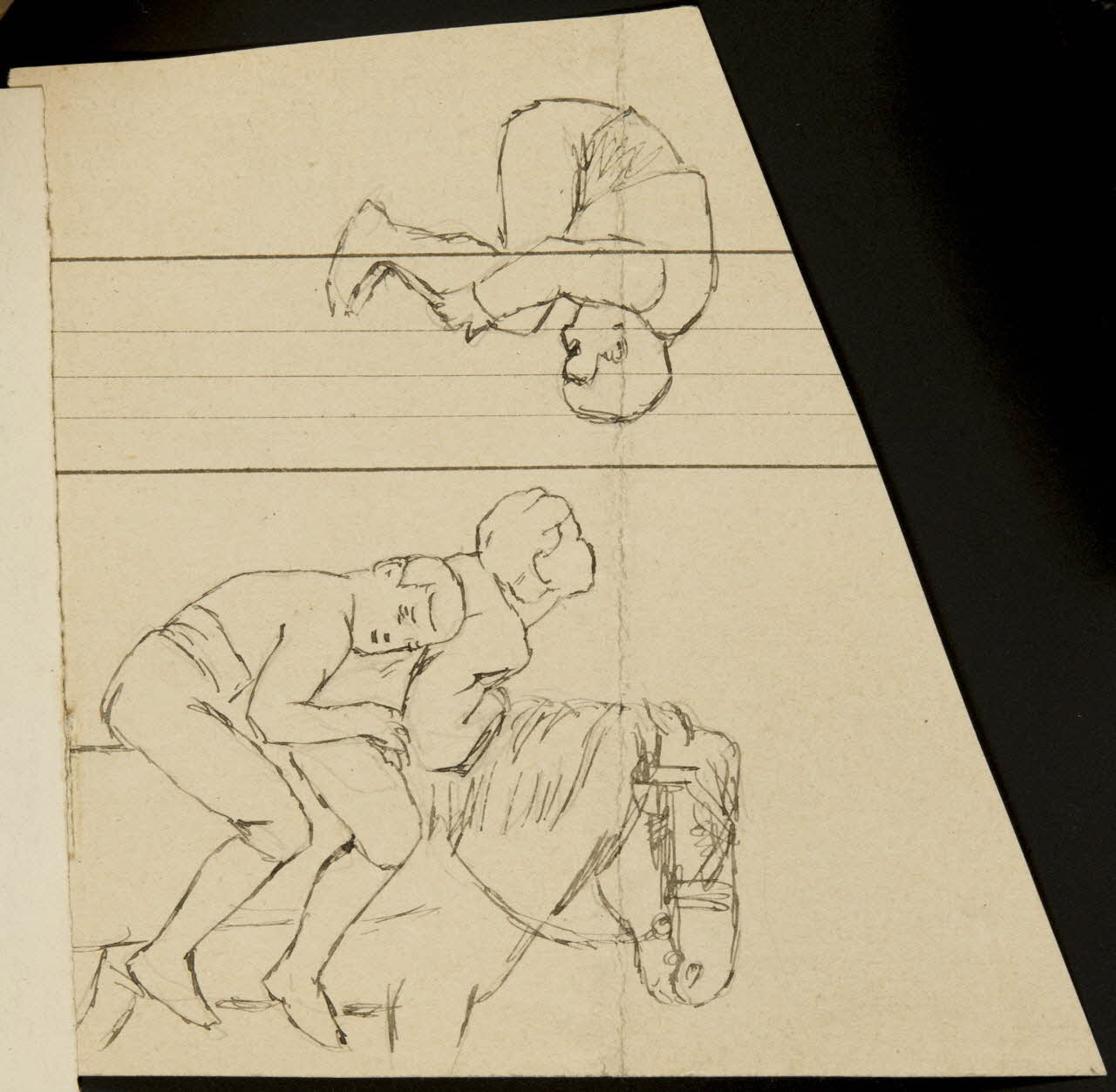 partie d'un ensemble de dessins Acrobate sautant au dessus d'un cheval 1968.102.4036.3 Photo Mucem