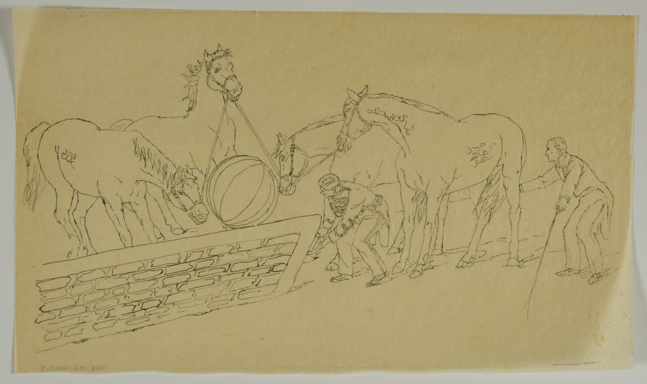 partie d'un ensemble de dessins Dressage des chevaux 1968.102.4040.3 Photo Mucem