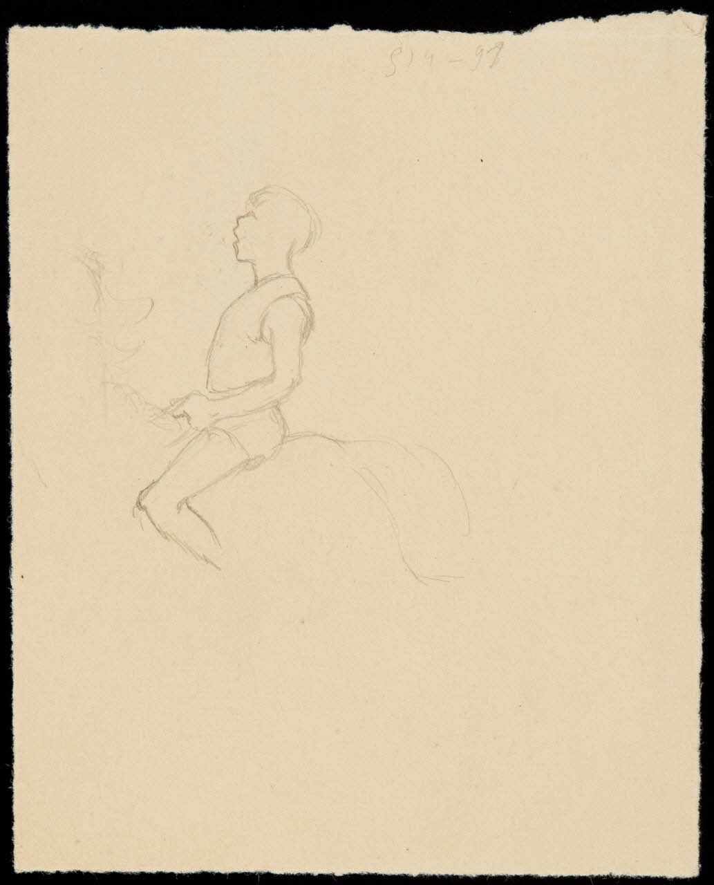 partie d'un ensemble de dessins Homme à cheval 1968.102.4049 Photo Mucem