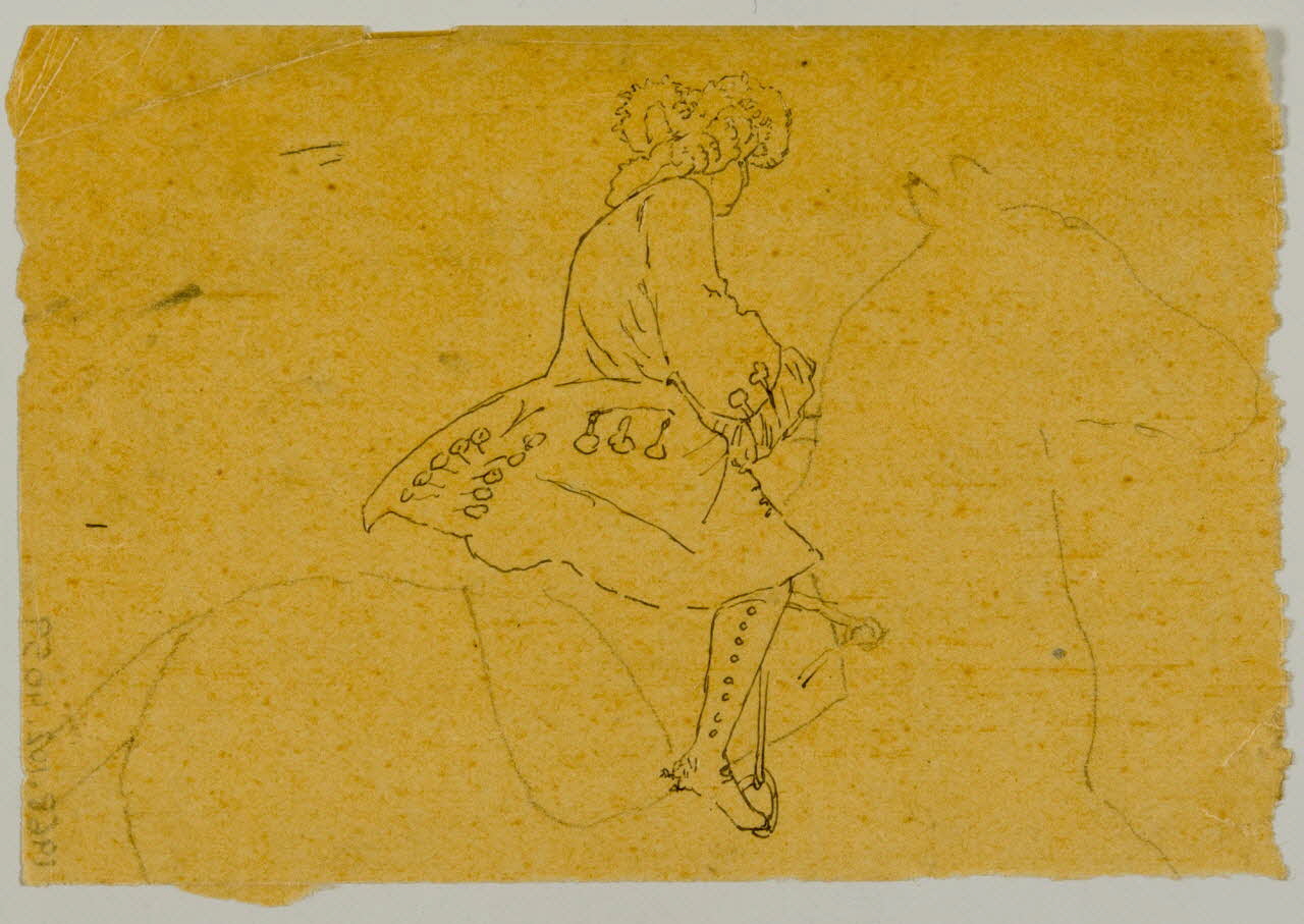 partie d'un ensemble de dessins Homme à cheval 1968.102.4059 Photo Mucem